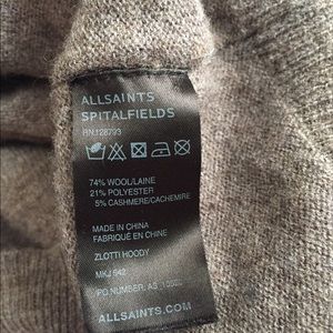 All Saints Sweaters - ALLSAINTS wool&cashmere button hoodie cardigan - M All Saints Sweaters - ALLSAINTS wool&cashmere button hoodie cardigan - M